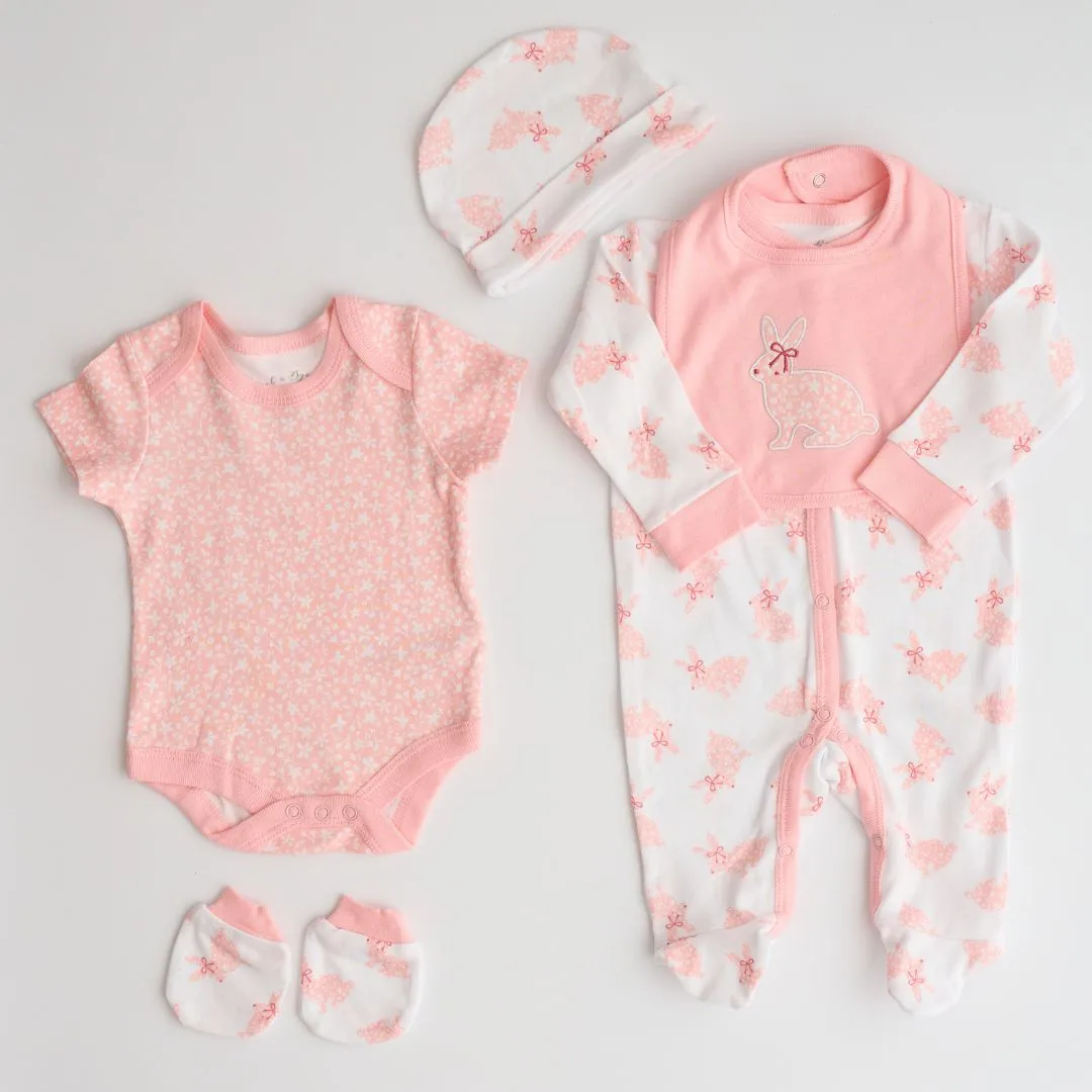 Baby Girl Clothing Set Bunny 5 Piece