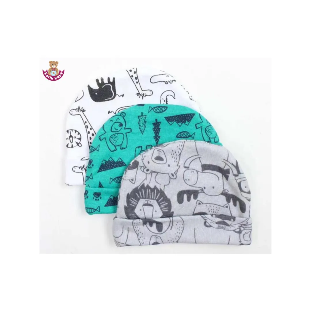 Earth Bebe New Born Baby Caps (3Pcs)