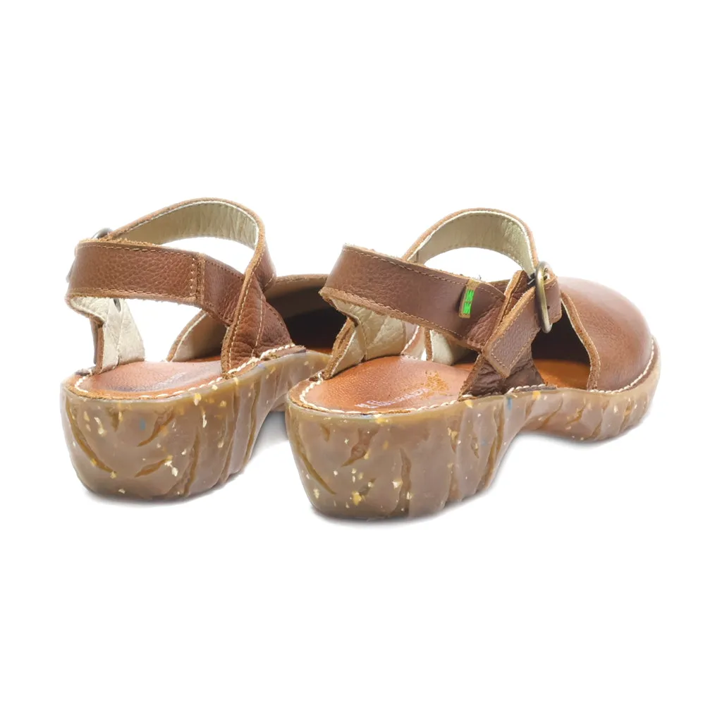 El Naturalista Mid-Heel Shoes Leather Brown Colour For Women
