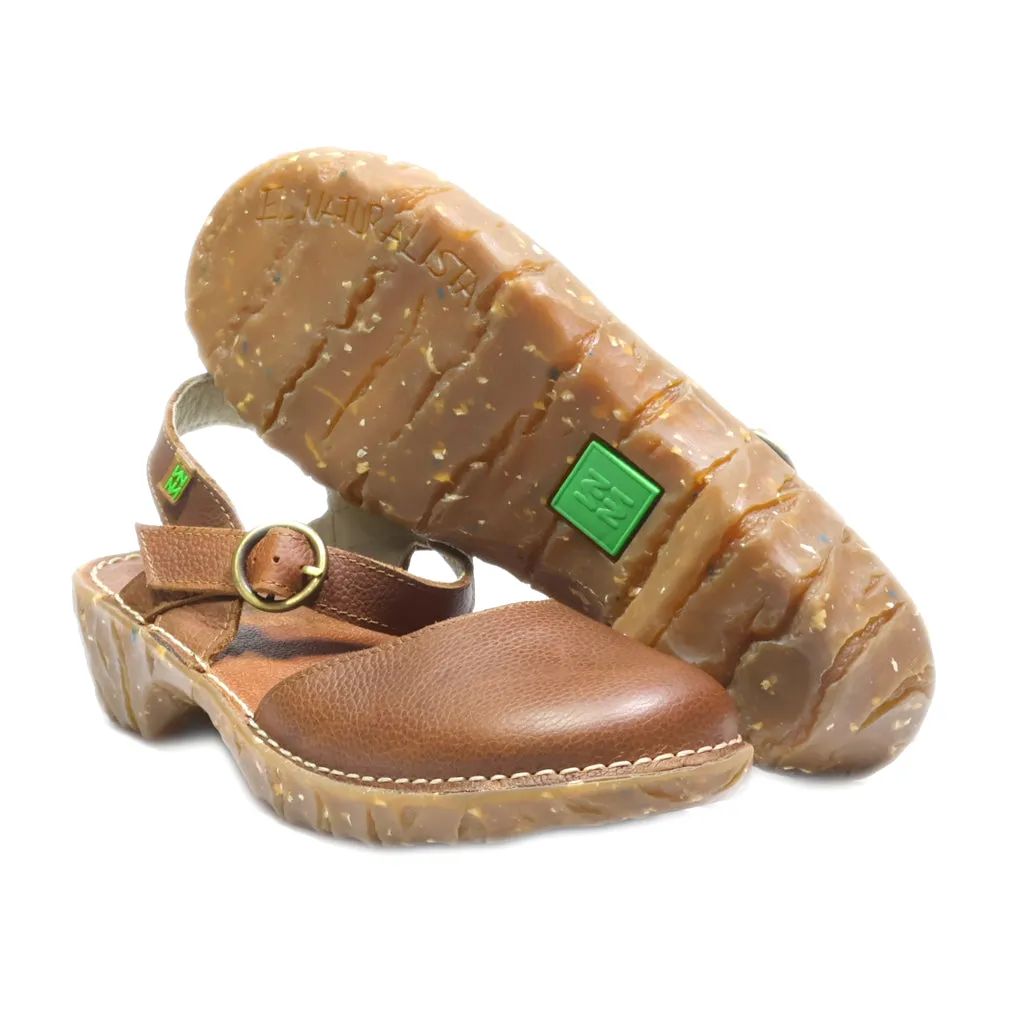 El Naturalista Mid-Heel Shoes Leather Brown Colour For Women