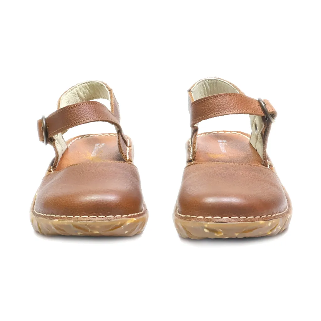 El Naturalista Mid-Heel Shoes Leather Brown Colour For Women