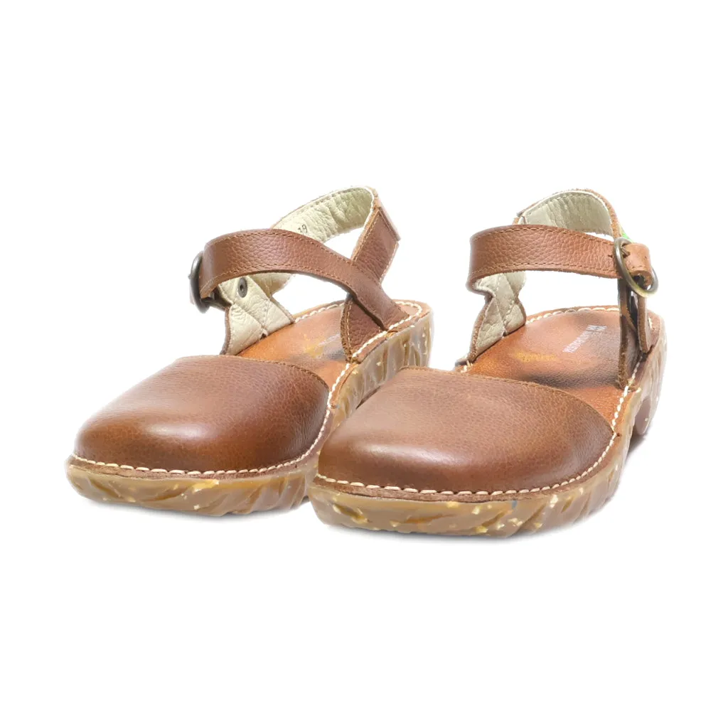 El Naturalista Mid-Heel Shoes Leather Brown Colour For Women