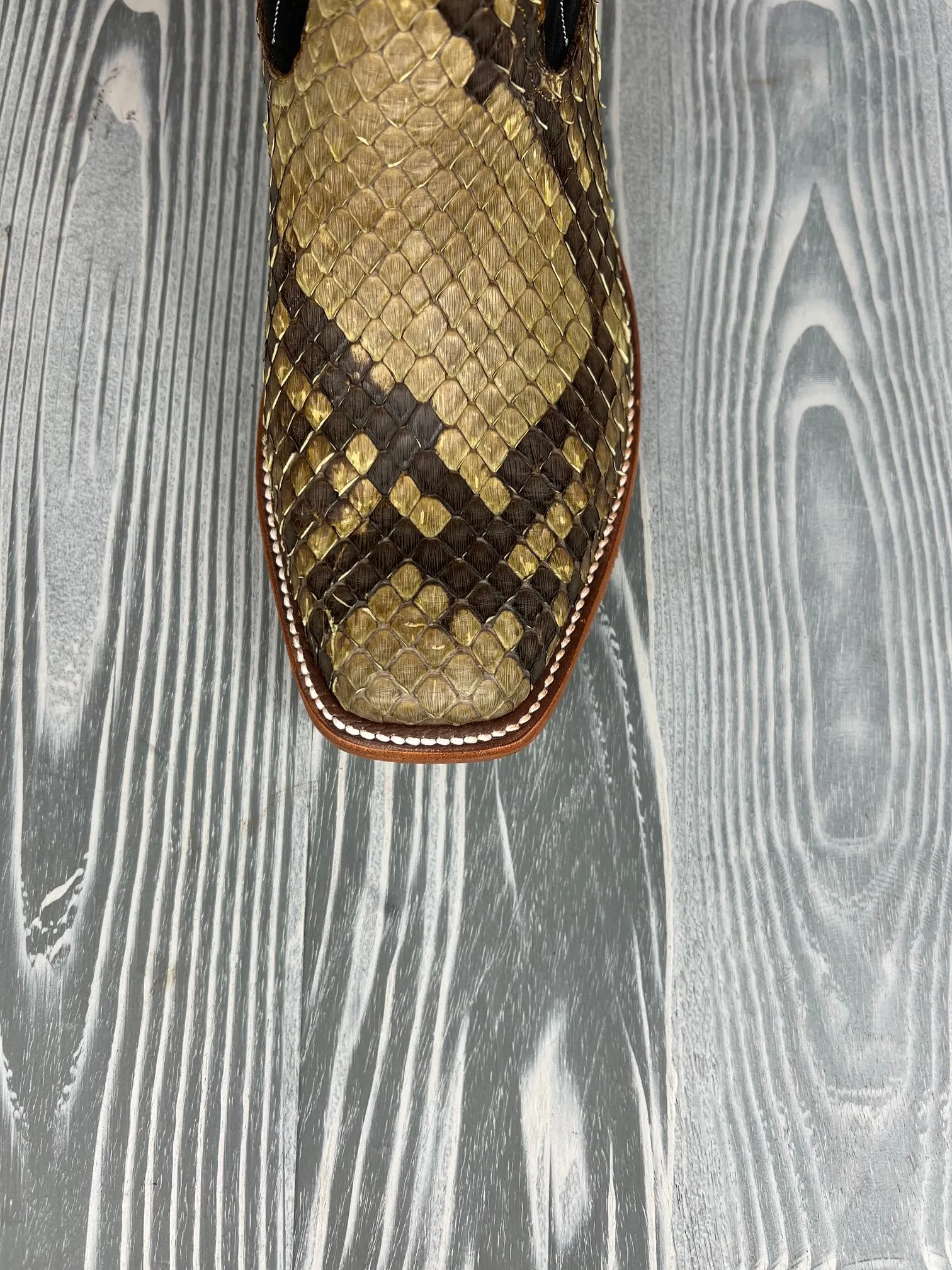 Men's Rios of Mercedes Giant Natural Python with 13" Black Aniline Tops