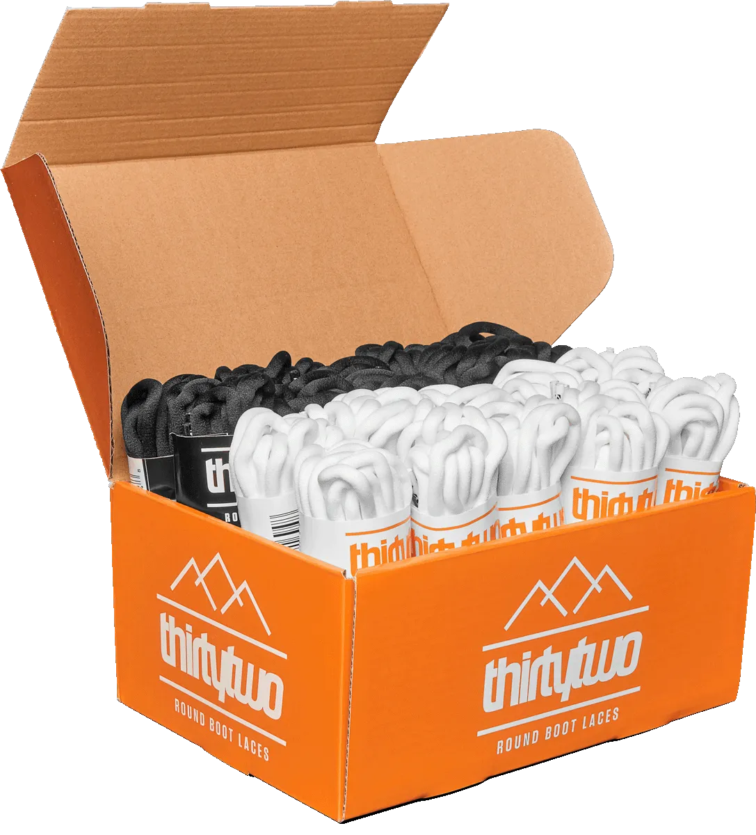 THIRTYTWO SNOWBOARD LACES BOX - BLACK / WHITE (20 PAIRS)