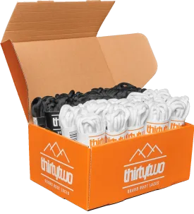 THIRTYTWO SNOWBOARD LACES BOX - BLACK / WHITE (20 PAIRS)